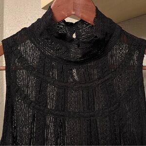 The Limited Black Sleeveless Lace Blouse
